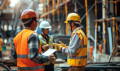 kommunikation auf montage internationale bauarbeiter