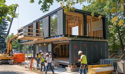 modulares bauen auf der baustelle mit fertigelementen